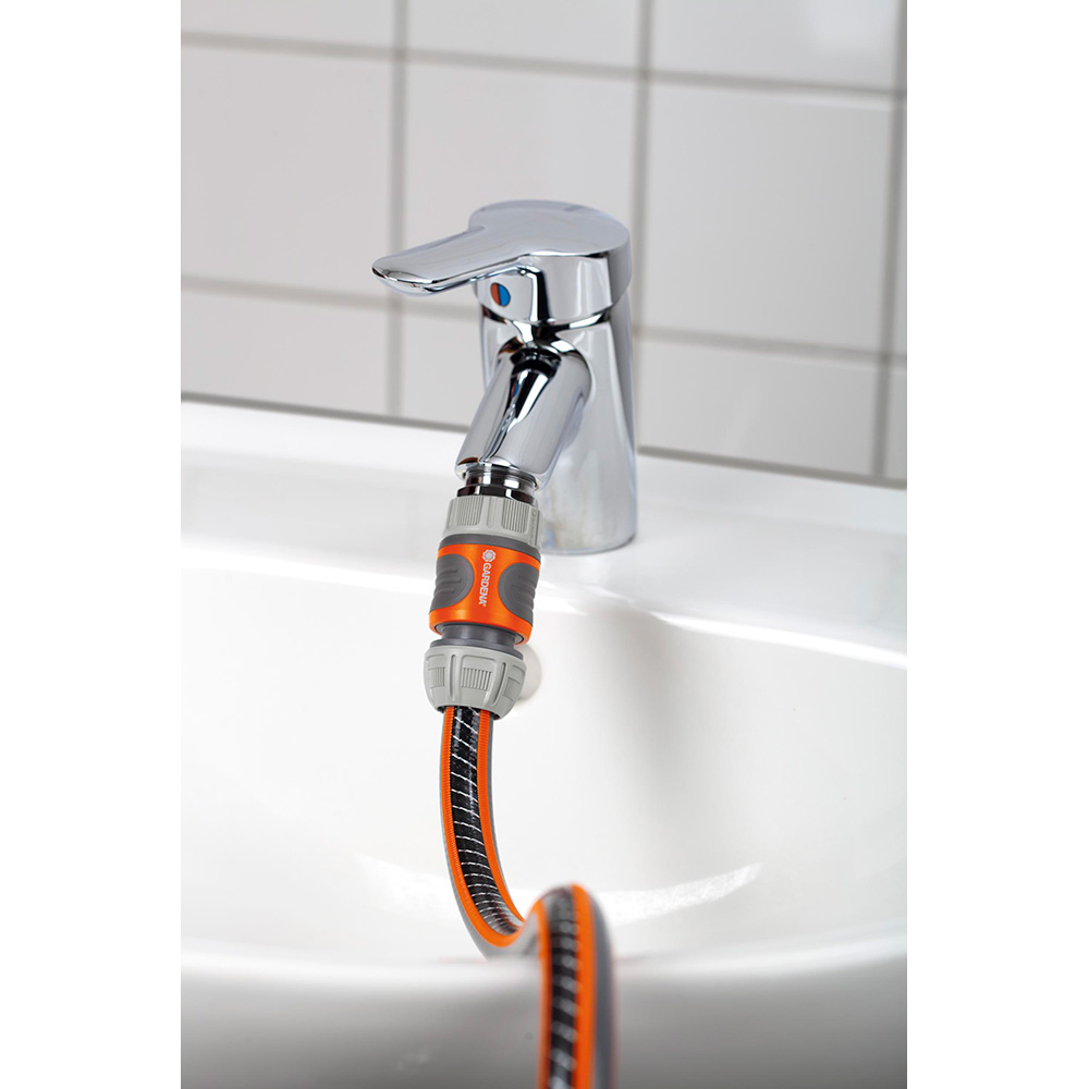 adaptador rosca para conexion al grifo de cocina. macho ø26,5mm (3/4) a macho m24x1mm. gardena
