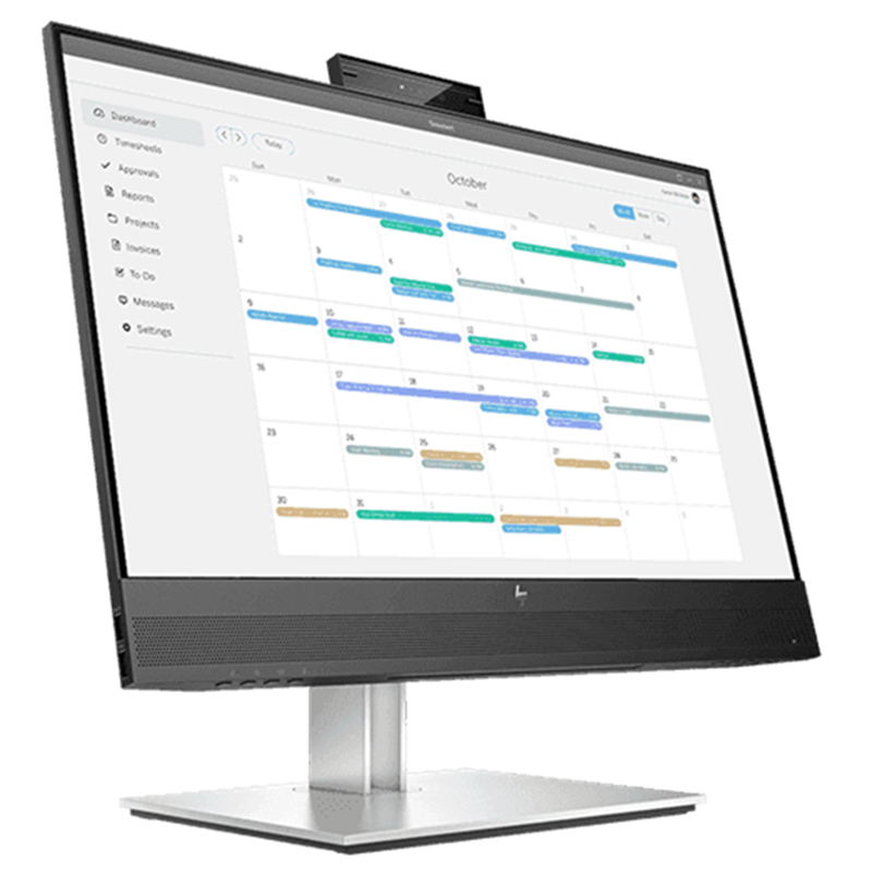 Monitor Hp 23.8" Ips Fhd E24Mv 1920X1080 5Ms Vga Dp Hdmi Webcam Negro, Plata