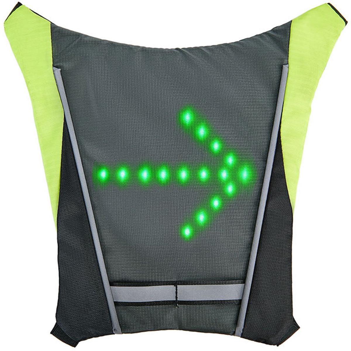 veiligheidsvest,Reflecterend fietsvest met reflecterende rugzakclip, USB-oplaadfunctie, afstandsbediening met LED-knipperfunctie, fiets- en hardloopveiligheidsuitrusting, grijs.