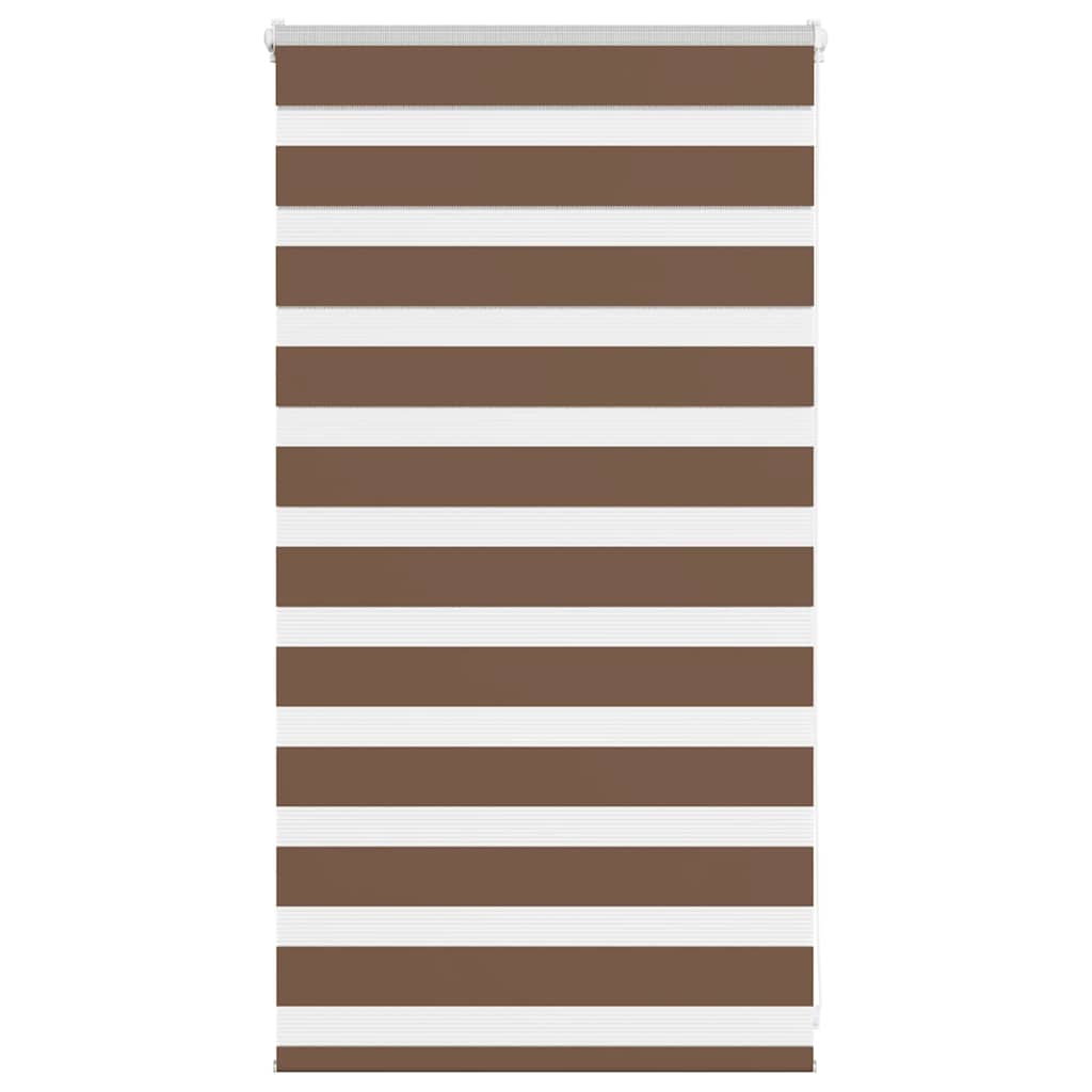 vidaXL Estor cebra marrón 85x100 cm tejido ancho 80,9 cm poliéster