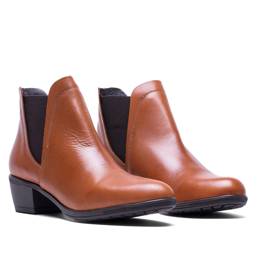 Botín Elodie 4464 Mestizo Cuero - Botines de Tacón