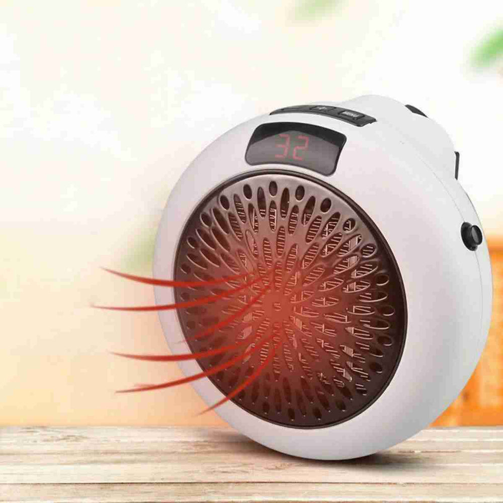 Calefactor Almalux® cerámico eléctrico de enchufe con mando Negro