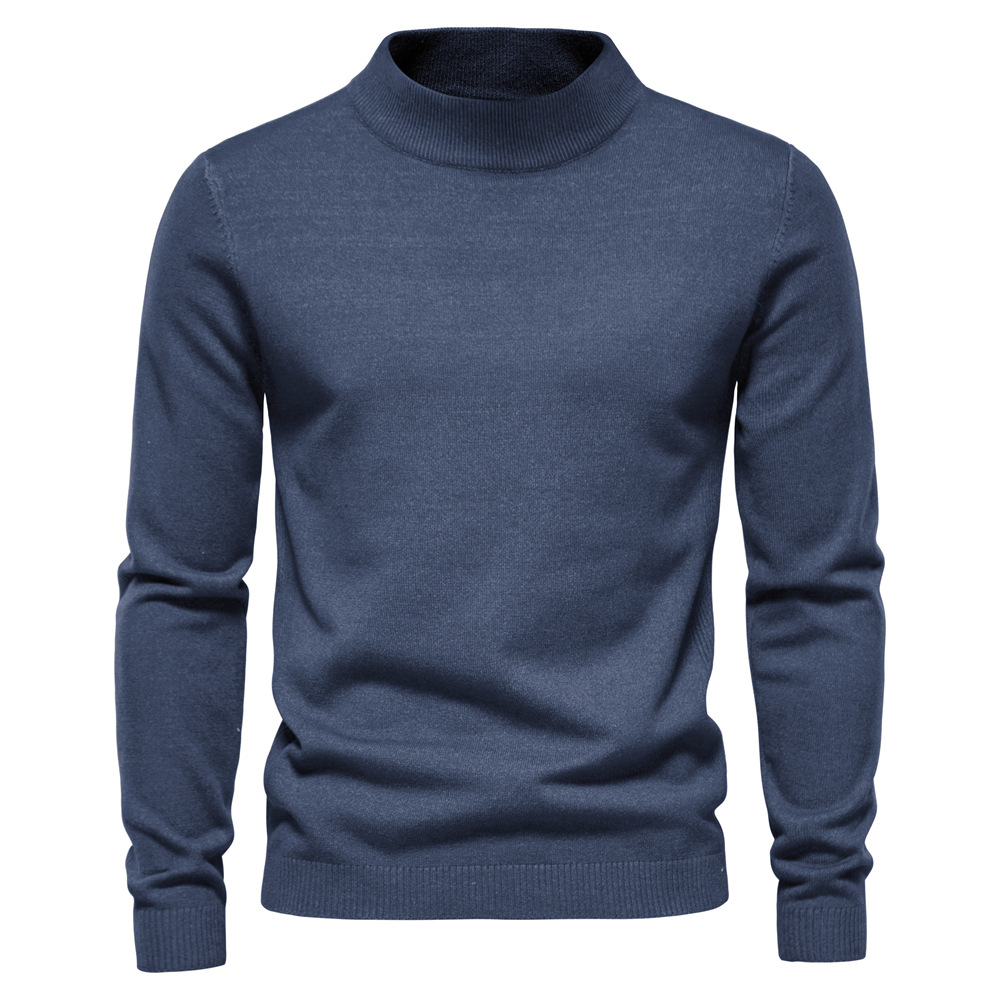 TK Suéter cálido y grueso de otoño e invierno para hombre, suéter delgado de cuello medio para hombre, suéter multicolor para hombre