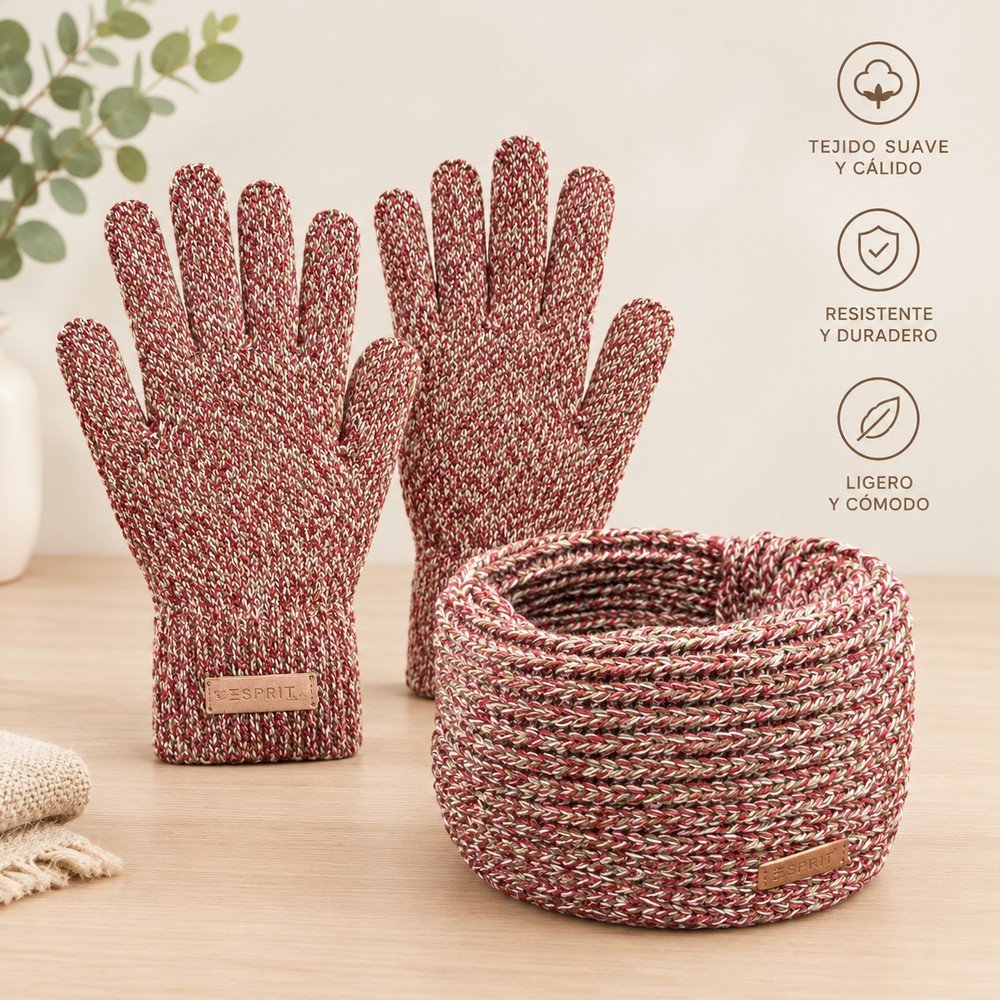 CARAMELO CONJUNTO 2 PIEZAS MUJER BURDEOS JASPEADO LANA INVIERNO 2026/2027 40x2x61 Cms.