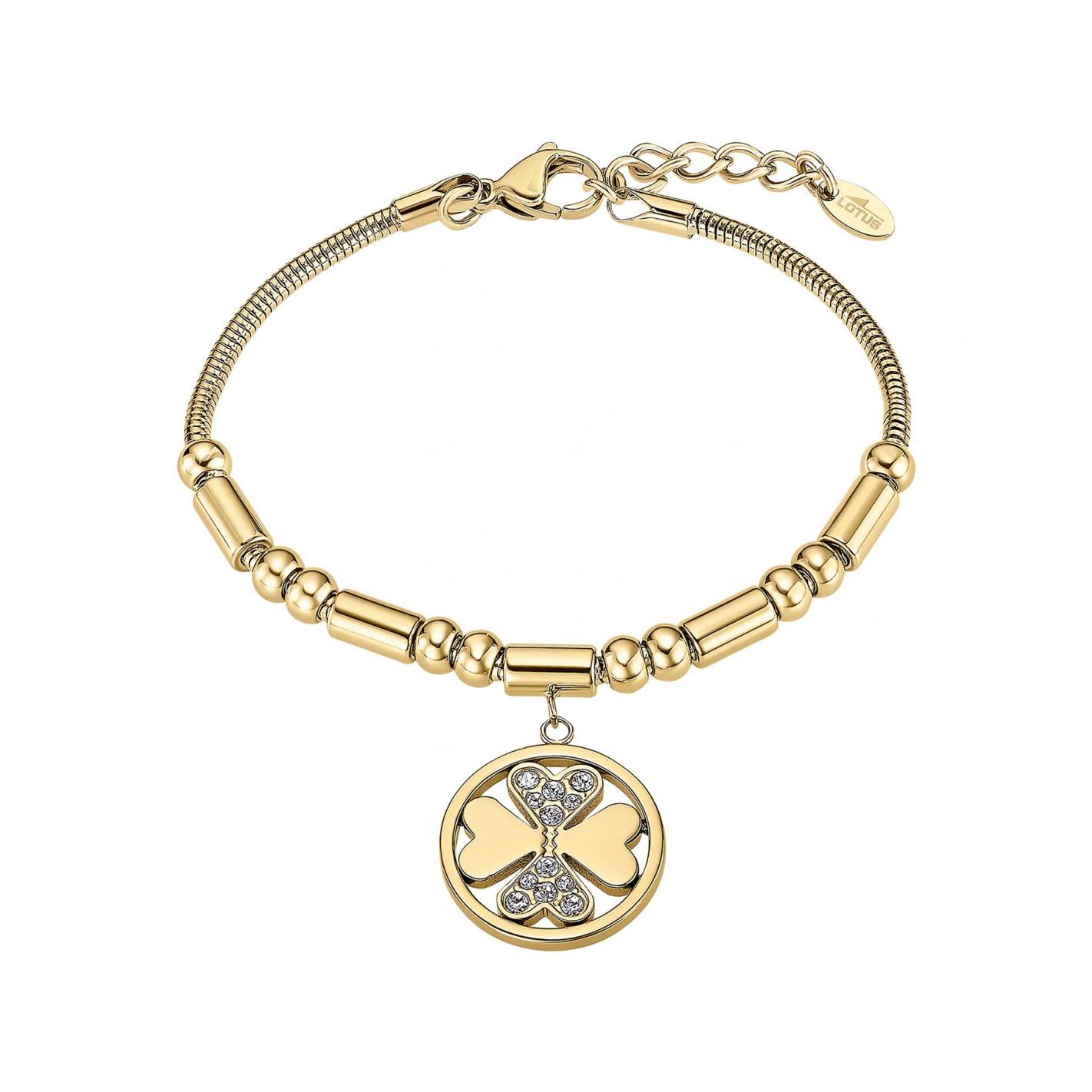 Pulsera Lotus Style Mujer, Trébol de la suerte con 4 hojas –  Estilo en Acero Inoxidable Dorado, Colección Millennial Ref. LS2467/2/2