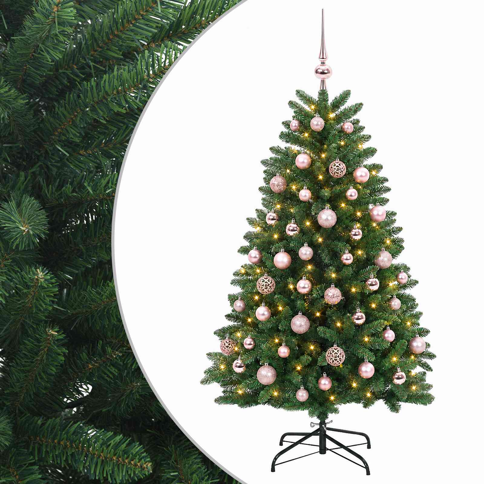 vidaXL Árbol de Navidad artificial verde medio con bolas 150 cm