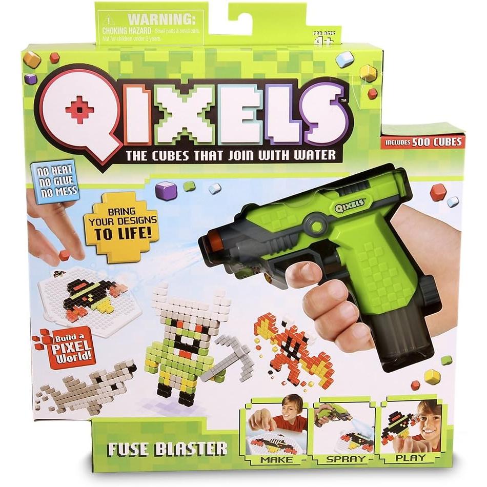 Giochi Preciosi Pack Con Pistola Qixels - Fuse Blaster para crear tus muñecos de pixeles con agua sin calor ni pegamento - Juguetes y Juegos de Manualidades - +4 años