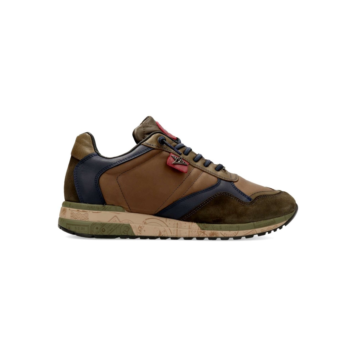 CETTI - Zapatillas casual hombre CETTI con diseño vintage-retro, piel natural y textil, cierre elástico, plantilla acolchada extraíble y suela de goma gruesa