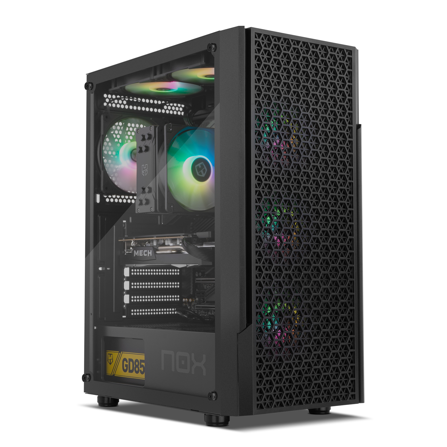 NOX XTREME PRODUCTS Infinity Beta - Semitorre M-ATX  ITX, Ventana Lateral Cristal Templado, Frontal Mesh, Espacio para 8 Ventiladores, Comp. Tarjetas gráficas de hasta 300mm, USB 3.0, Negro