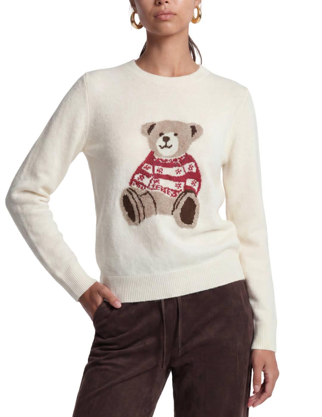 Jersey Only Xmas Bear color marfil para mujer