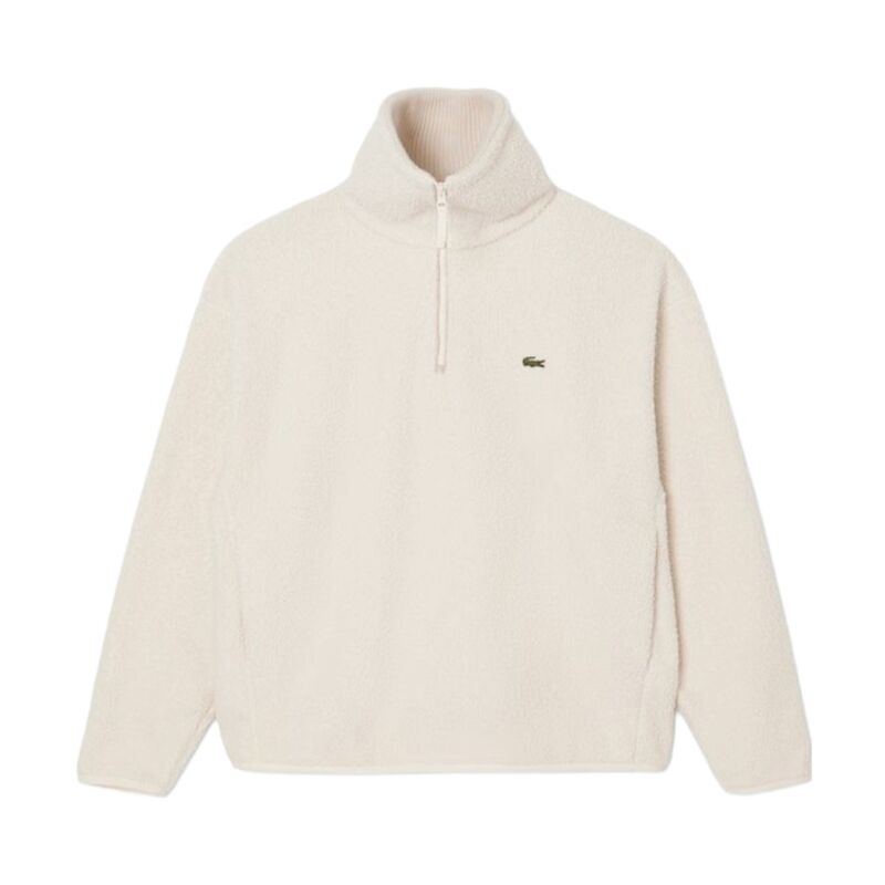 Sudadera Polar Beige Lacoste de Cuello Alto con Media Cremallera Laponie Cálida y Suave