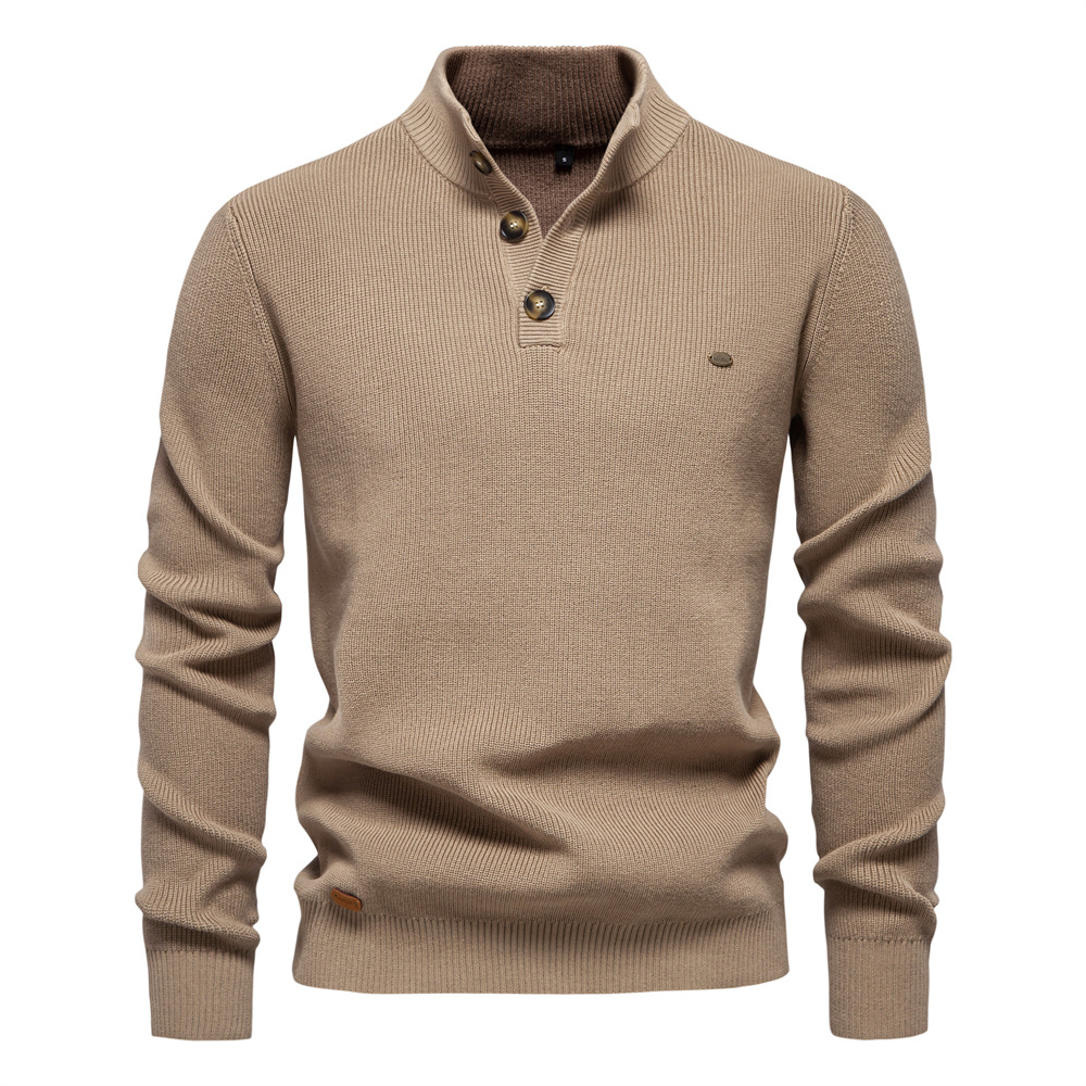 TK Suéter de cuello alto para hombre, estilo formal, de color liso, ideal para otoño/invierno.