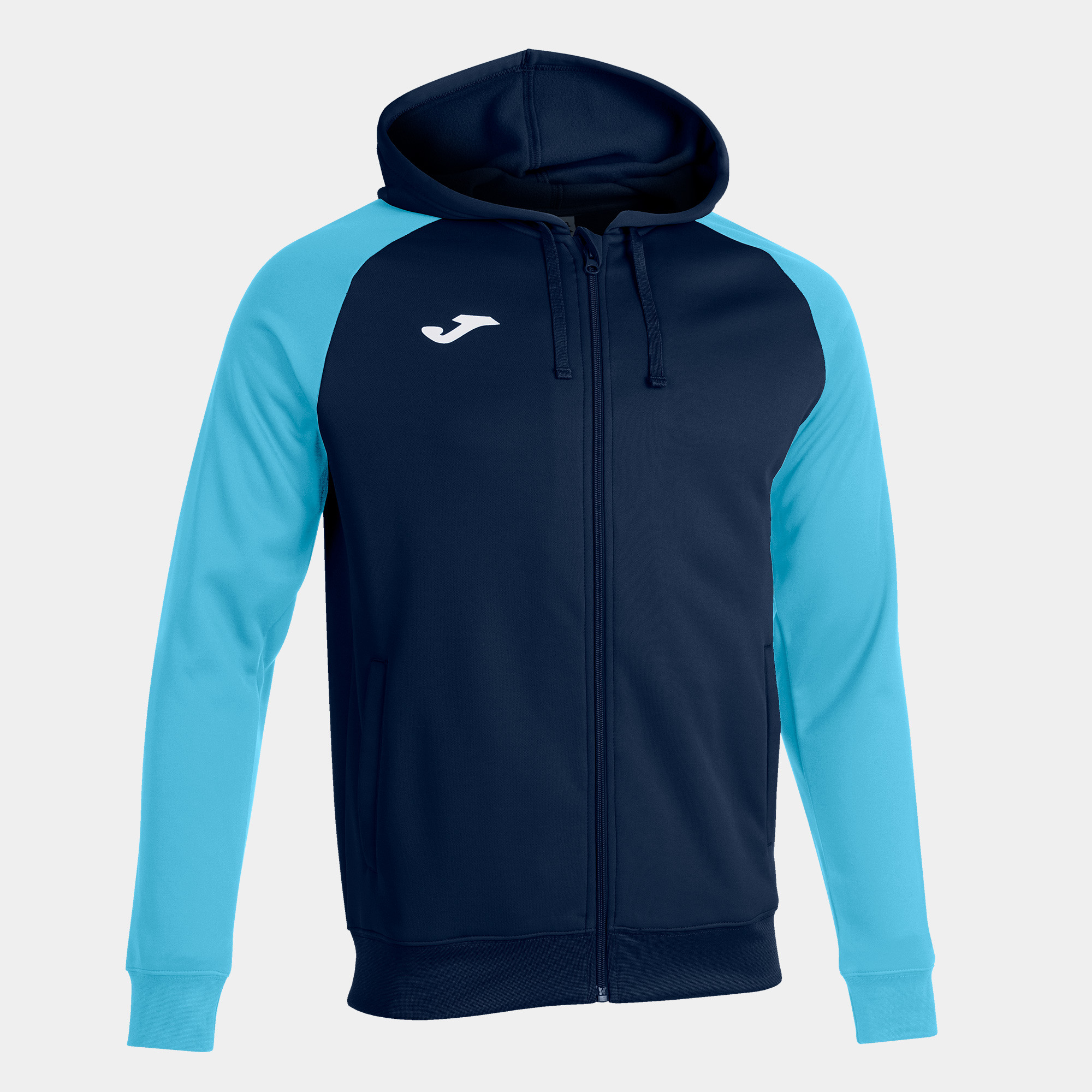 JOMA CHAQUETA CON CAPUCHA ACADEMY IV MARINO TURQUESA FLÚOR Talla 2 (8XS) Niño Junior