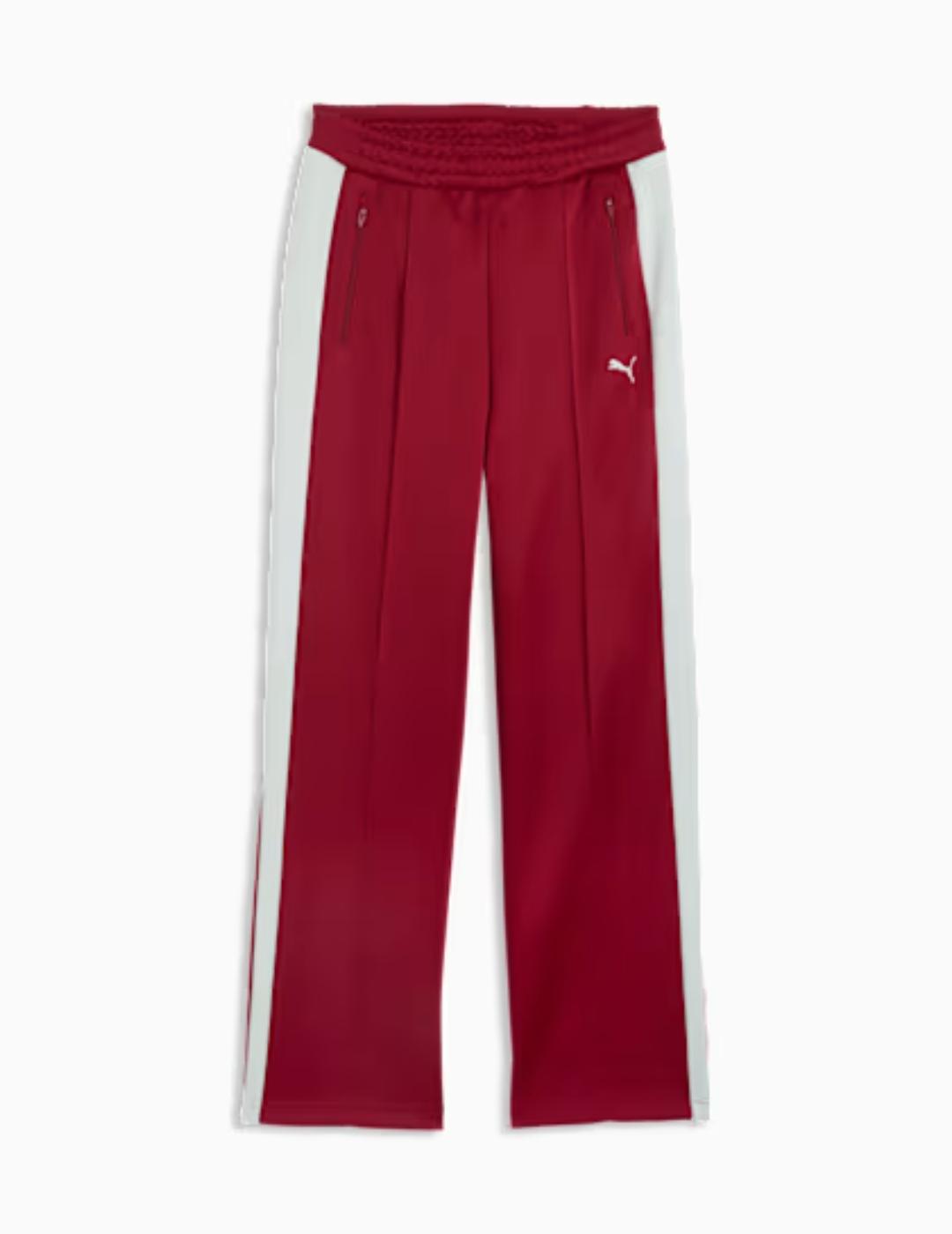 Pantalón puma t7 always on pants granate de mujer.