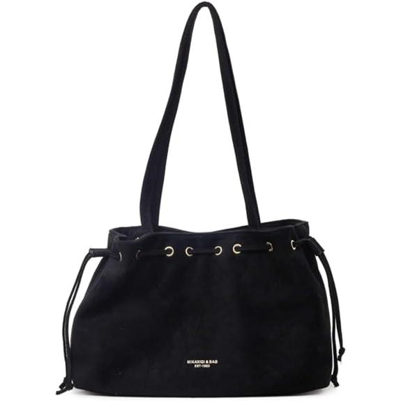 Bolso de gamuza retro tipo bucket casual para viajes universidad bandolera con cordón bolso de mano para mujeres con correas de hombro tipo tote