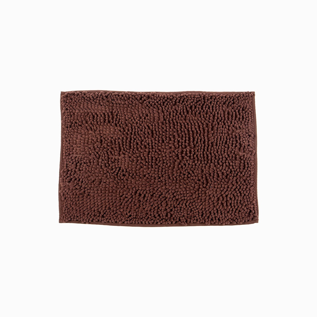 Alfombra de baño Shagy, Color Chocolate, 100% Microfibra Poliéster, 60x40cm, Eden