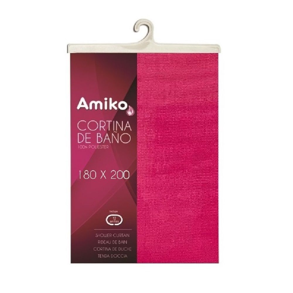 CORTINA DE DUCHA DE POLIÉSTER AMIKO 180X200 CENTIMETROS DE COLOR ROSA