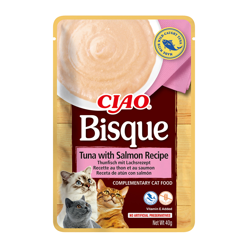 Inaba Churu Bisque - Snacks para Gatos Sobres con Puré (12 Sobres x 40gr)