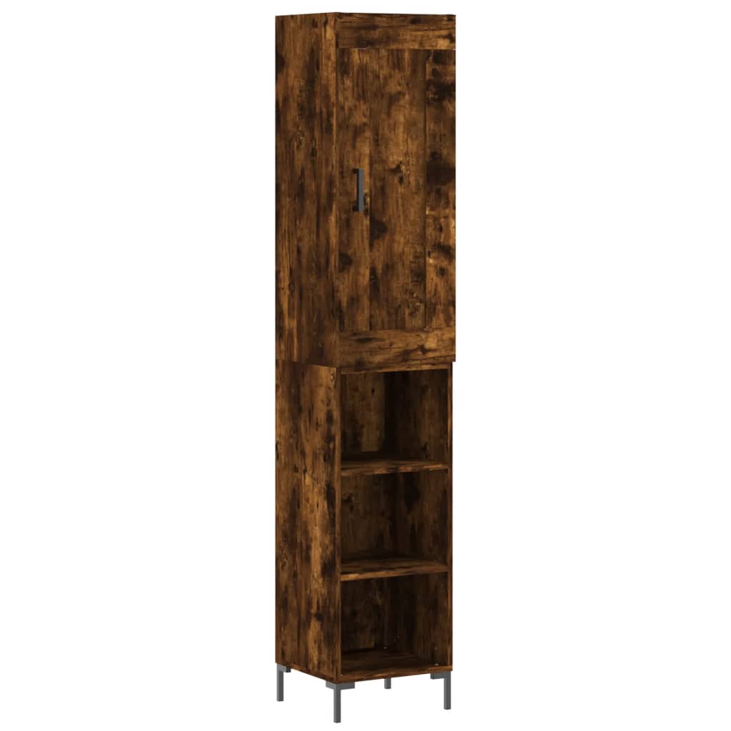 Vidaxl Aparador de Madera Contrachapada 34,5x34x180 Cm 3 Estantes Mueble de Almacenaje de Salón