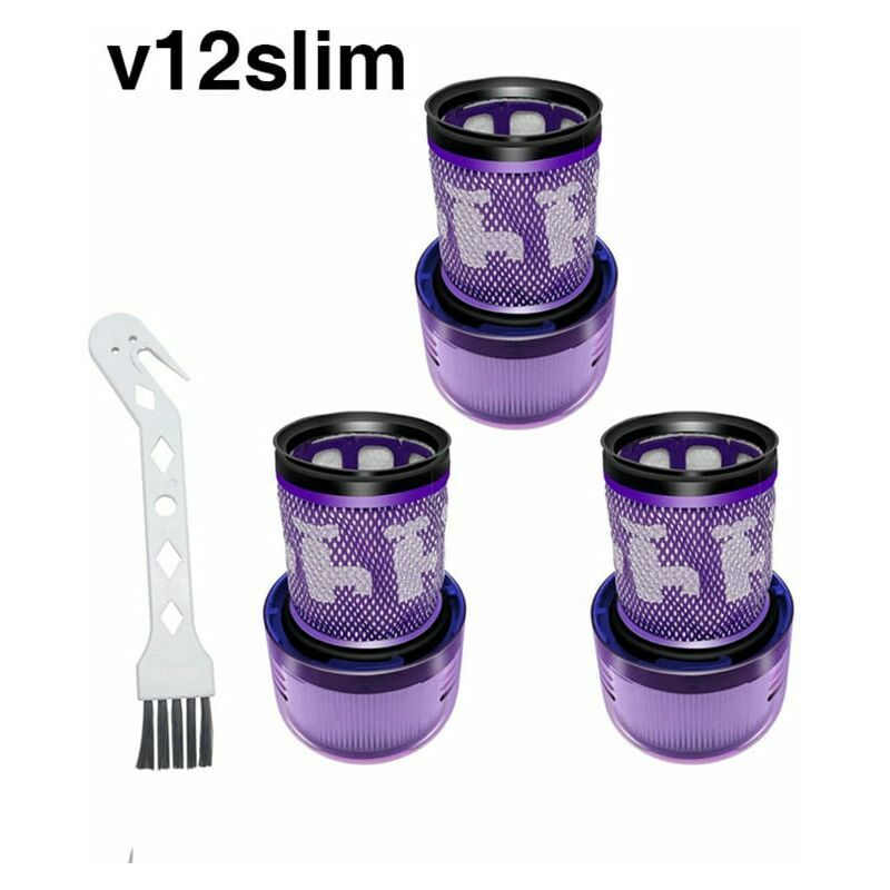 CA Paquete de 3 filtros HEPA 971517-01 para aspiradora inalámbrica Dyson V12 Detect Slim con 1 cepillo