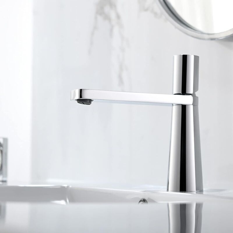 Grifos de baño, grifo de baño de un solo orificio, grifo de lavabo, grifos de baño de lavabo de 1 orificio, grifo mezclador para lavabo, grifo de baño de latón - Cromo