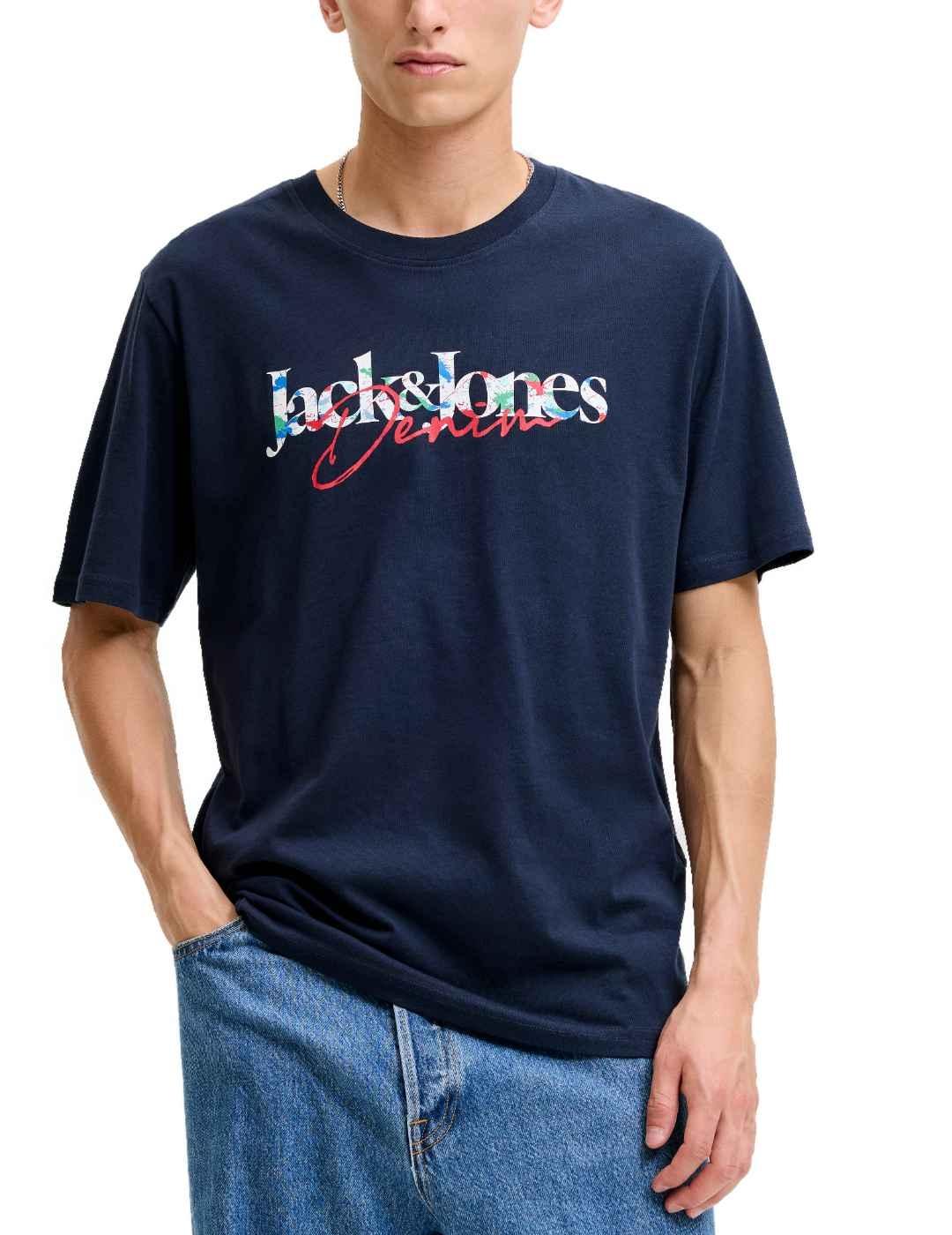Camiseta Jack&Jones Tom marino manga corta para hombre