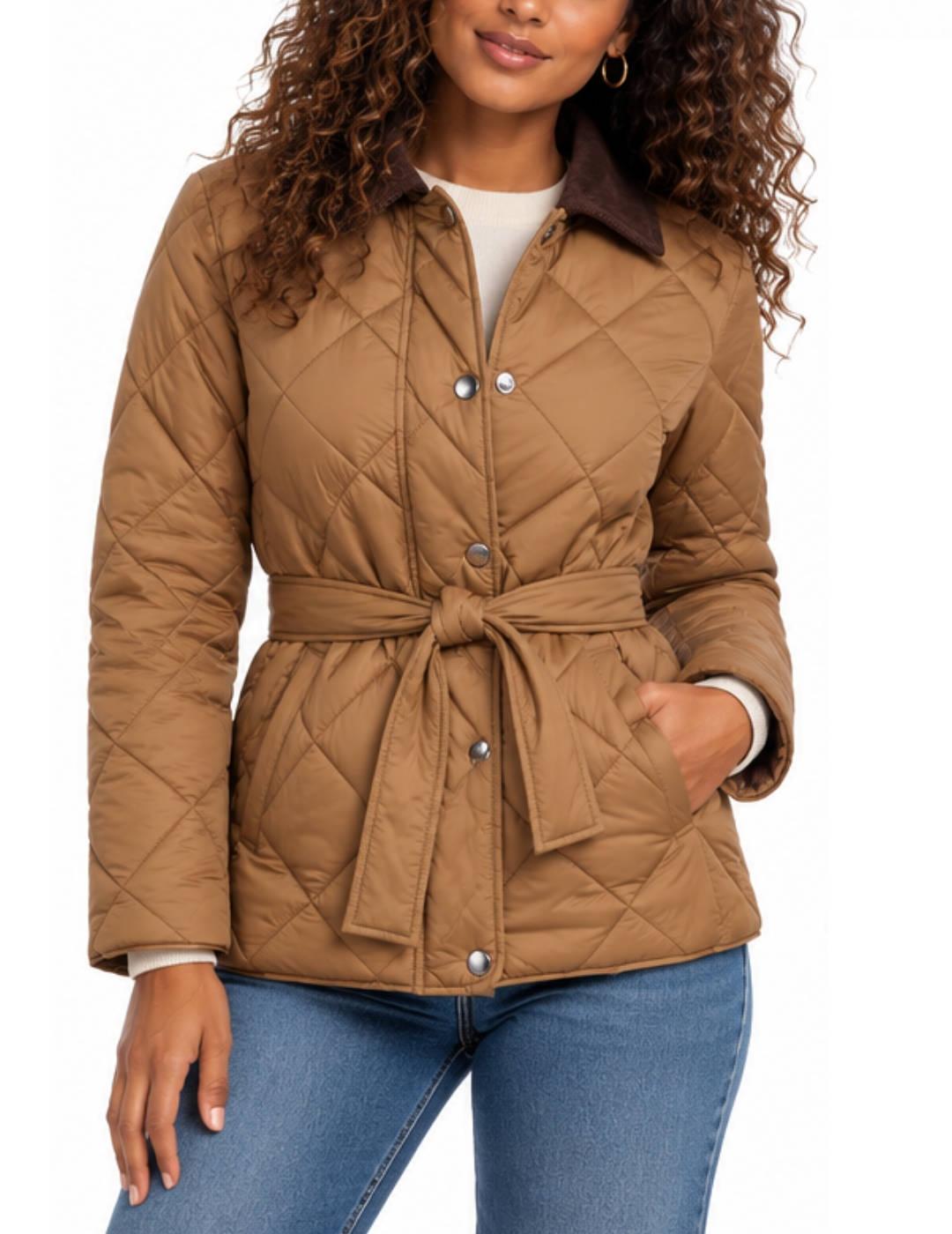 Chaqueta Only Tahia beige guateada pana para mujer