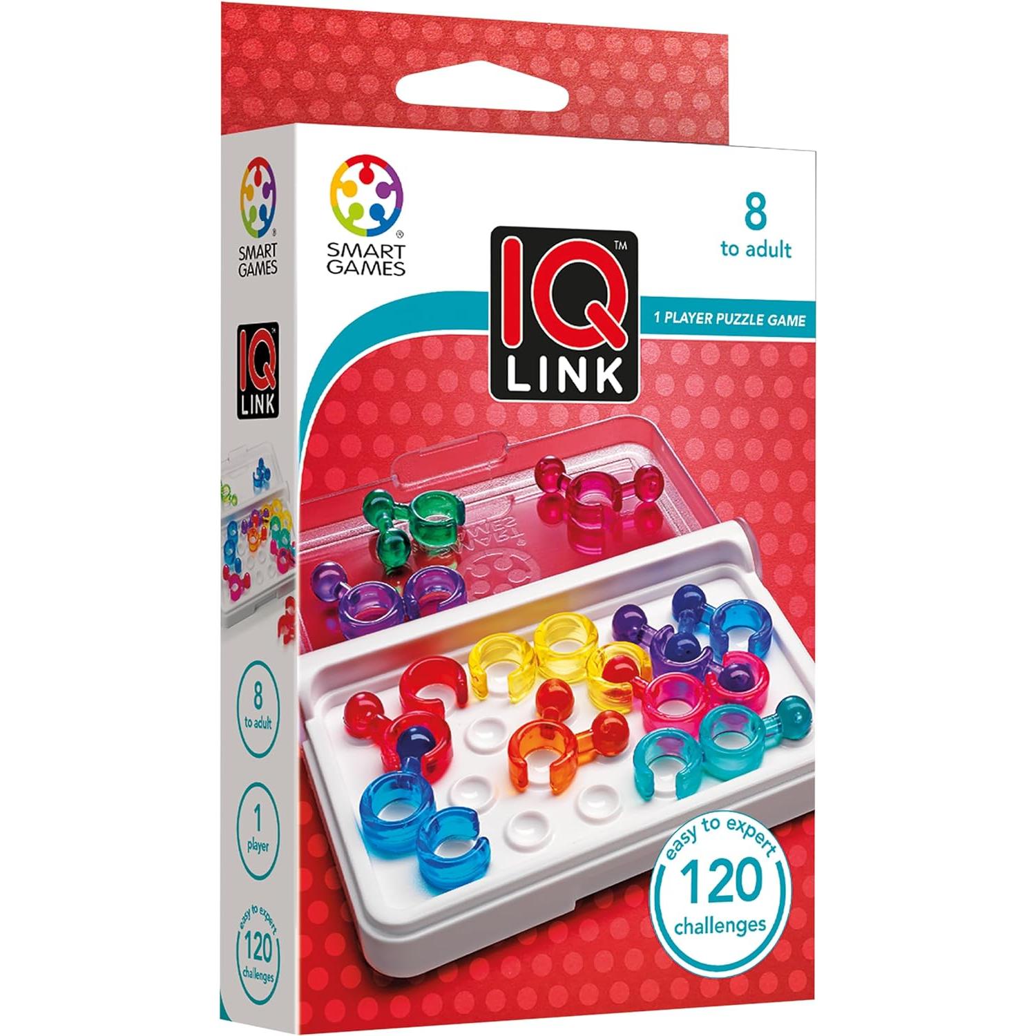 Smart Games - IQ Link | Rompecabezas Niños Y Adultos | Juegos De Mesa Niños 8 Años O Más | Incluye 120 Desafíos | Juegos Infantiles | Juegos Mesa