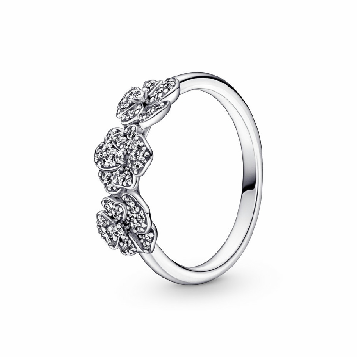 Anillo Pandora Triple Flor Pensamiento 190786C01