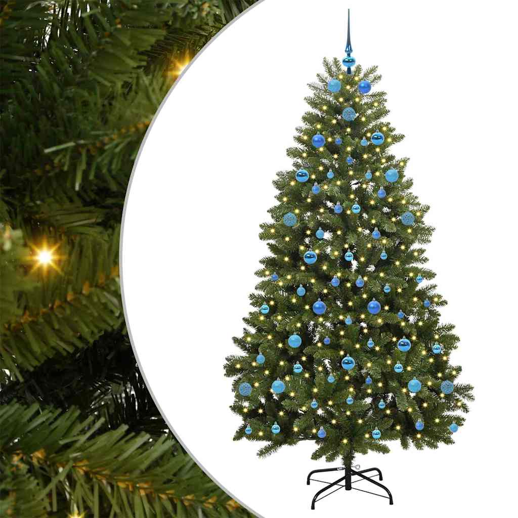 vidaXL Árbol de Navidad artificial 210 cm 300 LED Blanco Cálido Verde