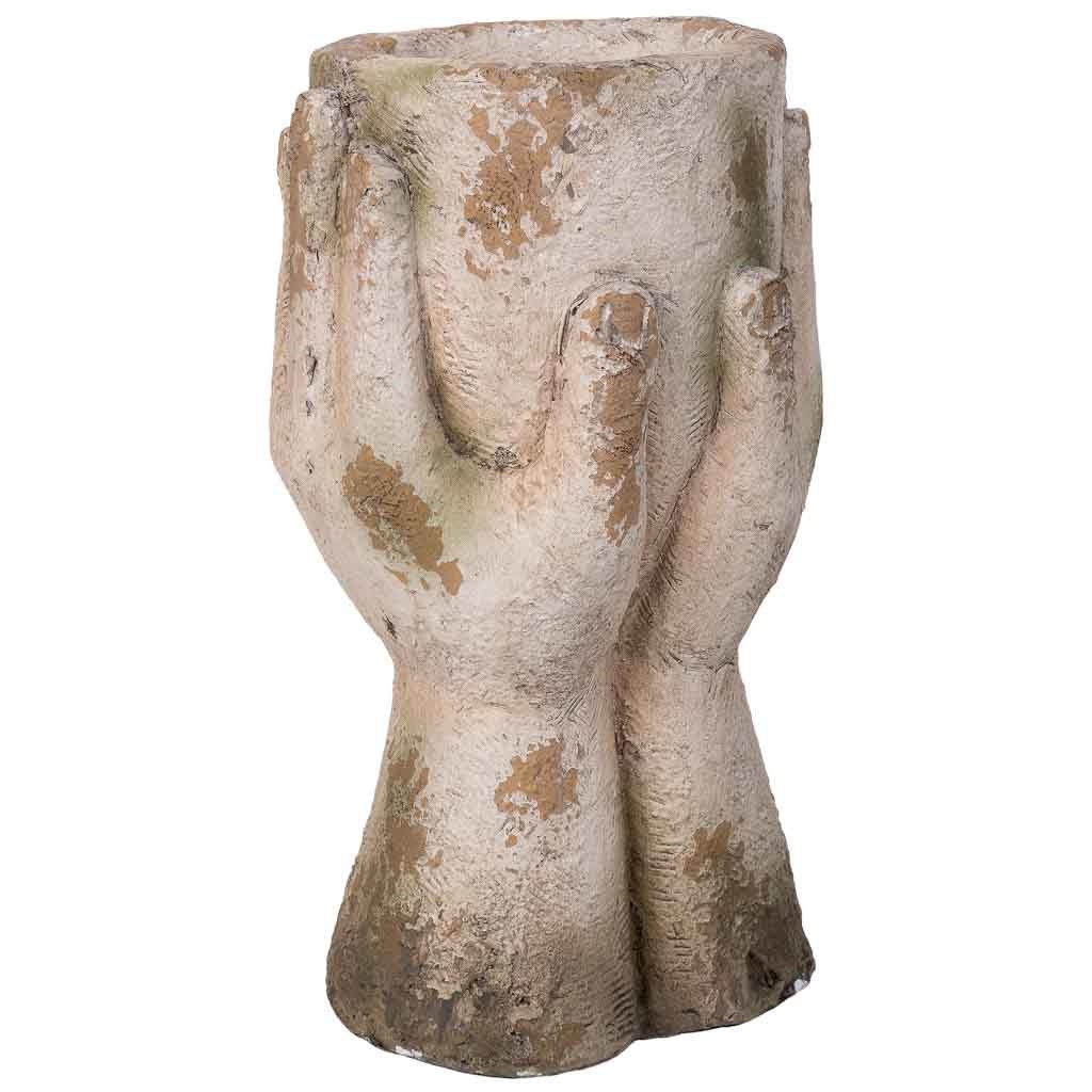 Macetero decorativo color piedra Medidas: 19x33x40cm