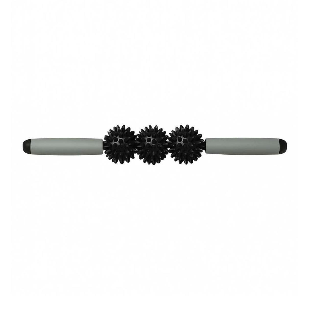 Rodillo de Masaje Manual con 3 Ruedas de Picos – Stick Masajeador para Espalda, Piernas, Brazos y Recuperación Muscular