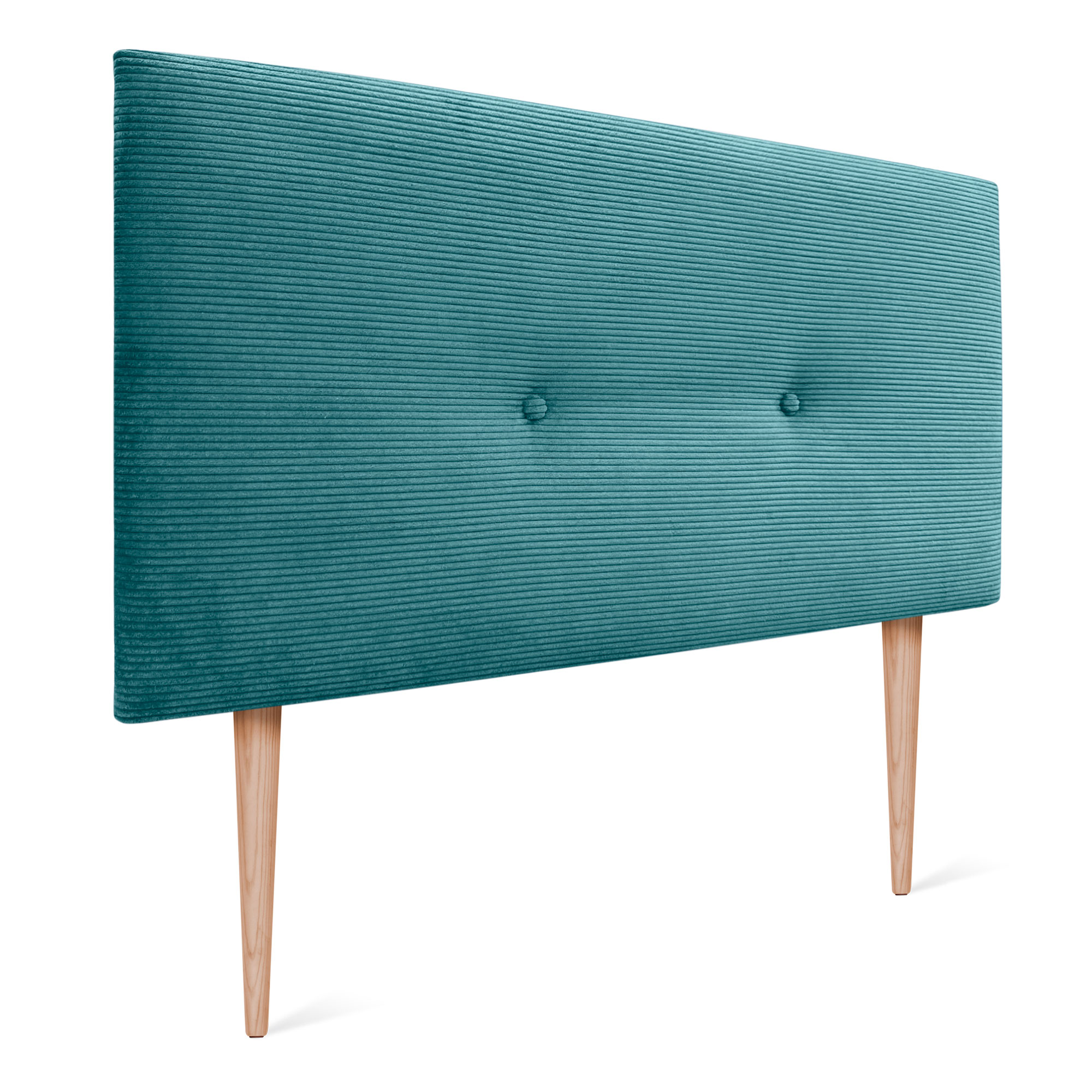 DHOME Cabecero de Pana Liso con Botones y Patas Alta Gama Moderno 8cm Grosor