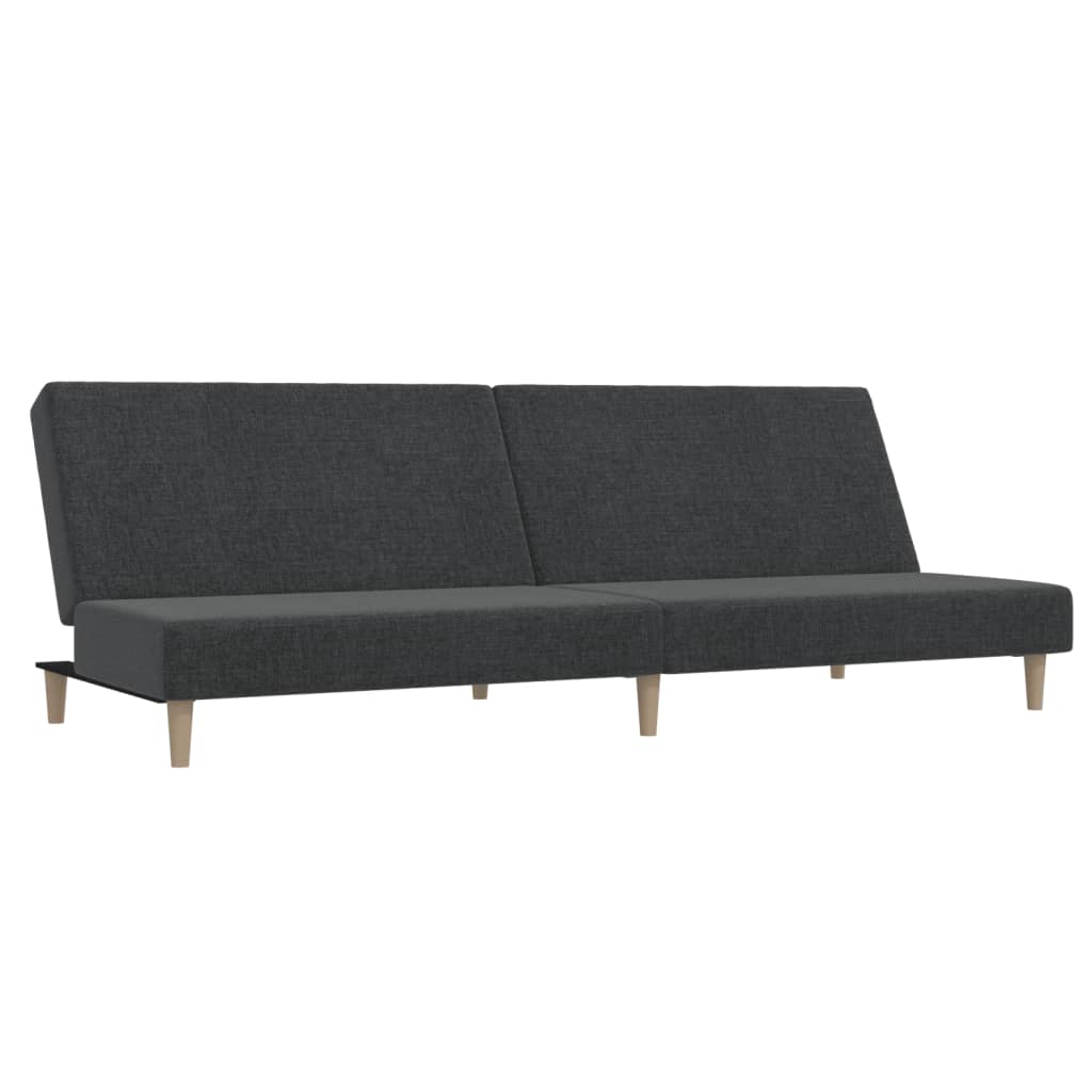 vidaXL Sofá cama de 2 plazas tela gris oscuro