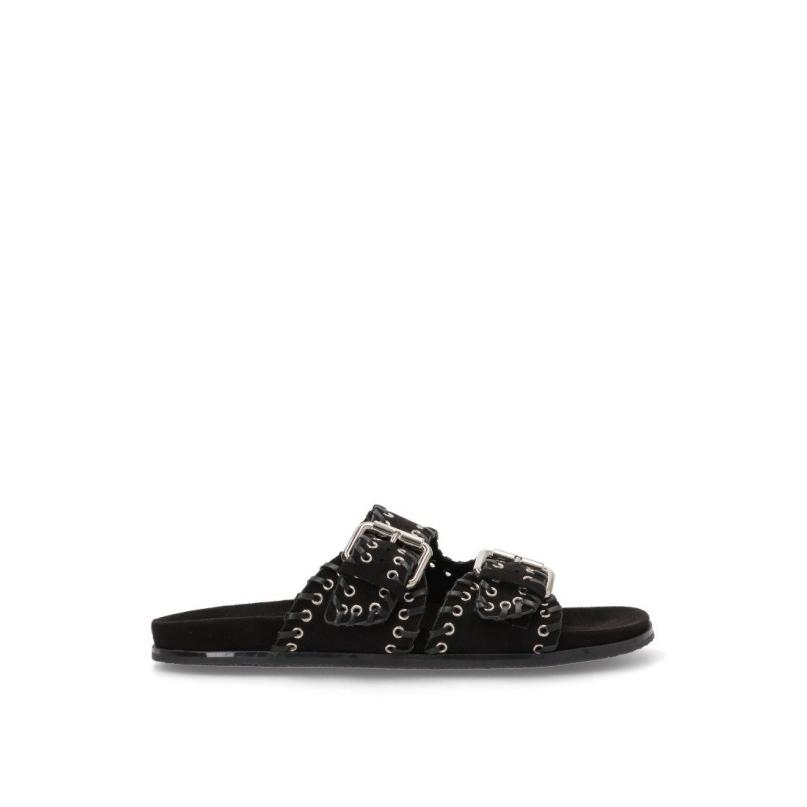 Sandalia Luna Trend - Mujer - Suela Plana - Modelo M5455 - Color Negro