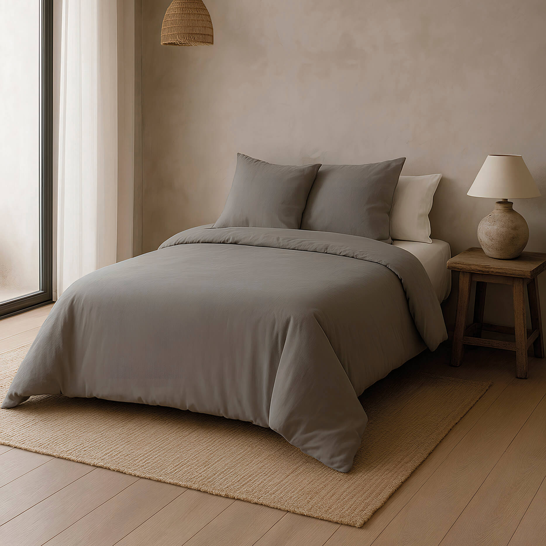 NATURALS - 1 pieza Funda Nórdica Lisa 100% Algodón con Cierre de Botones - Tacto Extrasuave - Medidas Disponibles 140x200/240x220/260x240 cm - Fabricada en España
