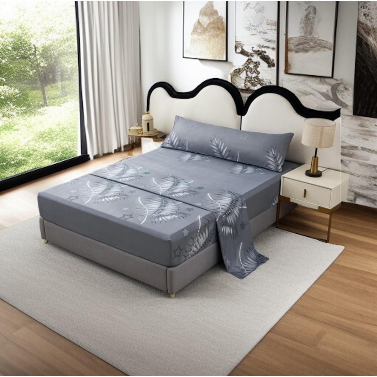 Juego de sabanas Negro (3 piezas): sábana encimera + sábana ajustable + 1 fundas de almohadade 90x135x150 CM ,180x200cm/2 Funda de Almohada