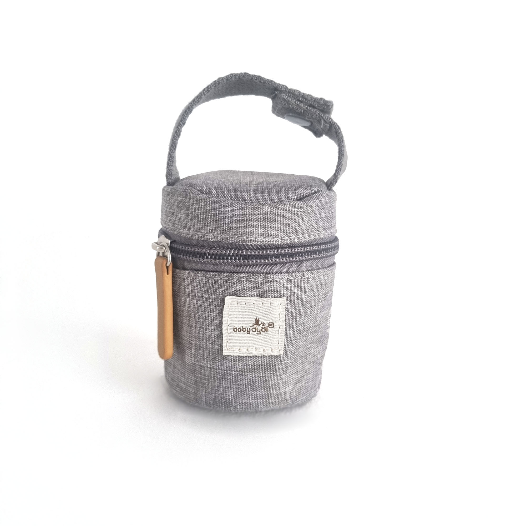 Funda Portachupetes Gris DYOLI – Bolsa Higiénica con Cremallera, Asa y Clip para Cochecito, Ideal para Guardar Chupetes y Tetinas de Biberón