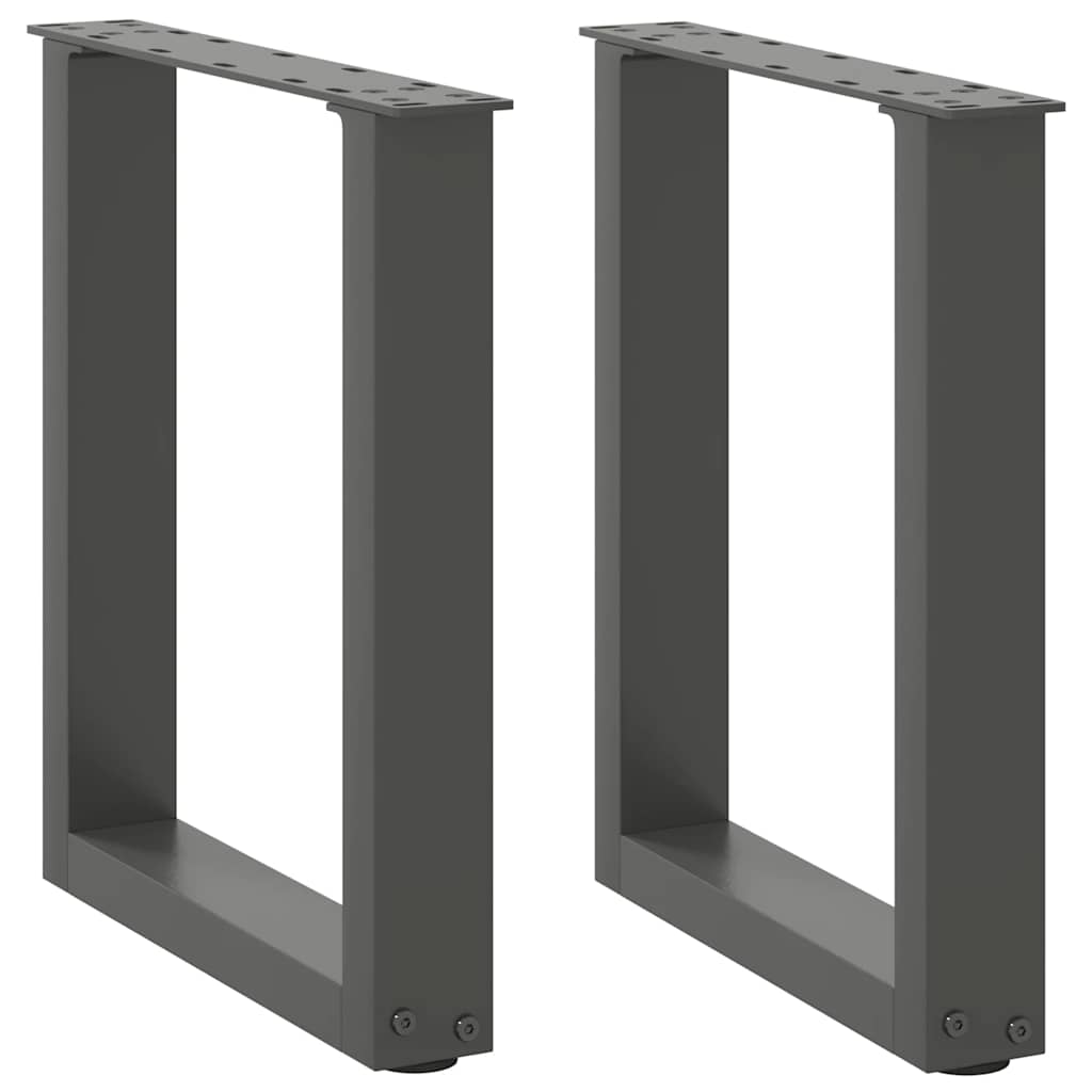 vidaXL Patas para mesa de centro en forma de U (2 unidades) 28 x (42-43) cm, acero
