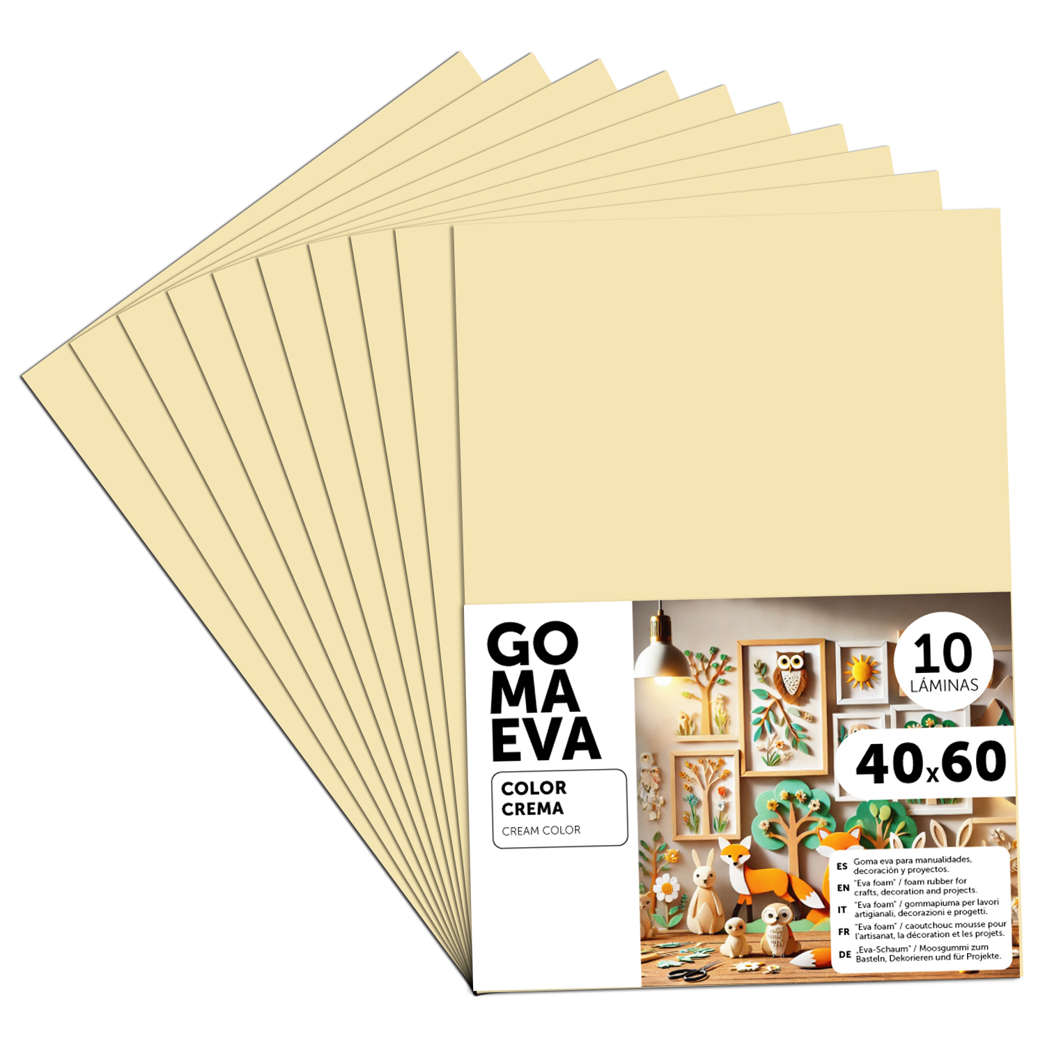 Goma Eva para Manualidades, Goma Espuma de Colores para Proyectos Creativos, Ideales para Artes y Manualidades, uso Escolar, Profesional o Artístico 40x60cm - m-office