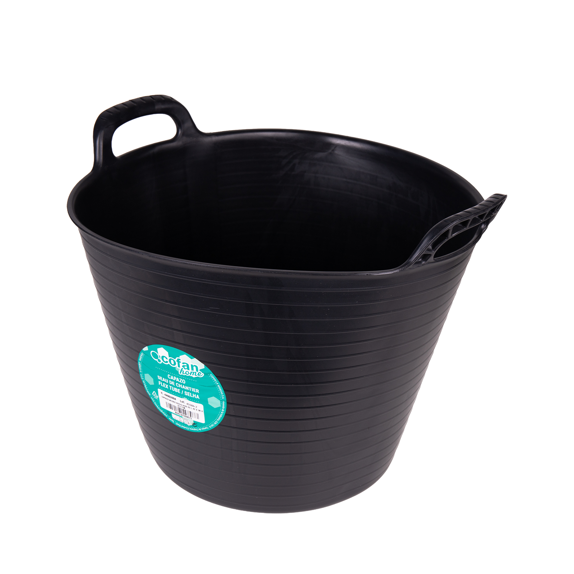 Cofan Pack de 12 o Venta Unitaria de Capazos Flexibles Reciclados 25 L Negro Obra Jardín y Hogar