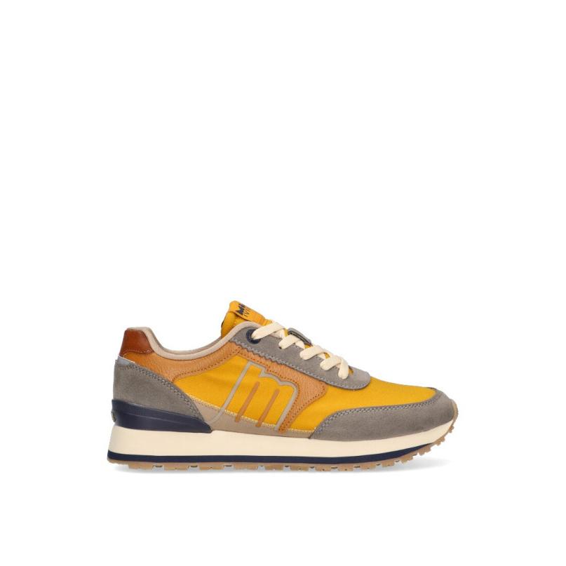 Zapatillas Casual Mustang - Hombre - Suela Plana - Modelo 84489 - Color Amarillo