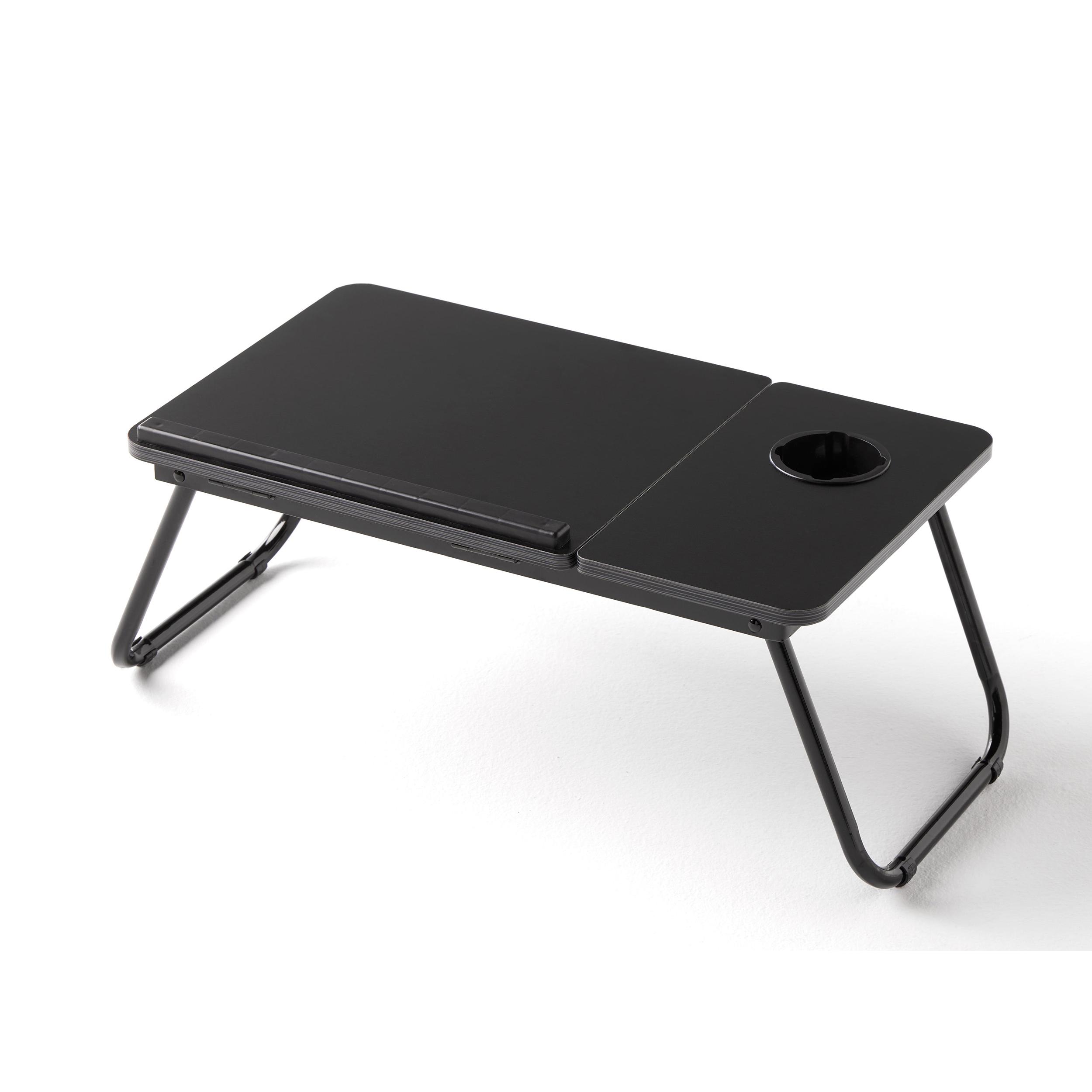 KG KITGARDEN - Mesa Plegable Auxiliar Multifuncional, 55x32x28cm, Negro - LAPTABLE PLUS