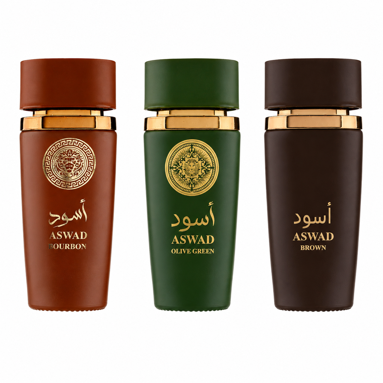 Perfume Árabe Aswad Bourbon / Olive Green / Brown 100ML Eau De Parfum Hombre – Fragancia Oriental Amaderada Dulce Intensa de Larga Duración con Vainilla, Ámbar, Oud y Especias