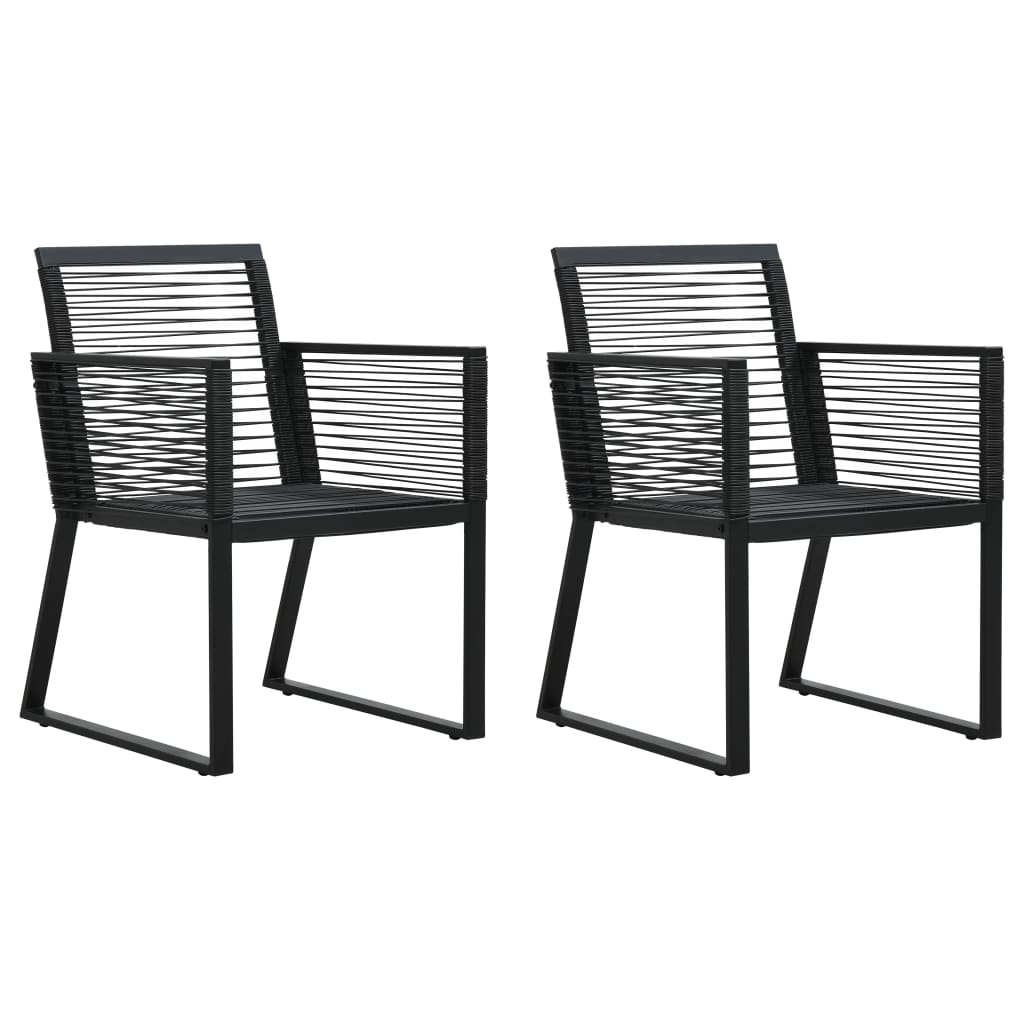 vidaXL Sillas de jardín ratán de PVC negro Set de 2/4