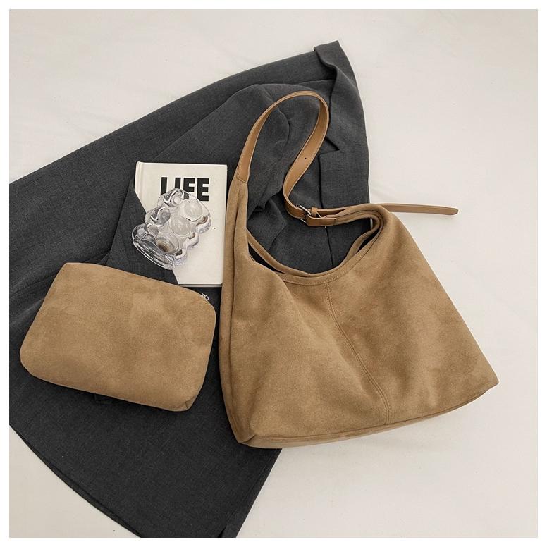 Bolso de hombro de gamuza para mujer, bolso de mano, bolso de mano de gran capacidad, elegante bolso de hombro para viaje/trabajo