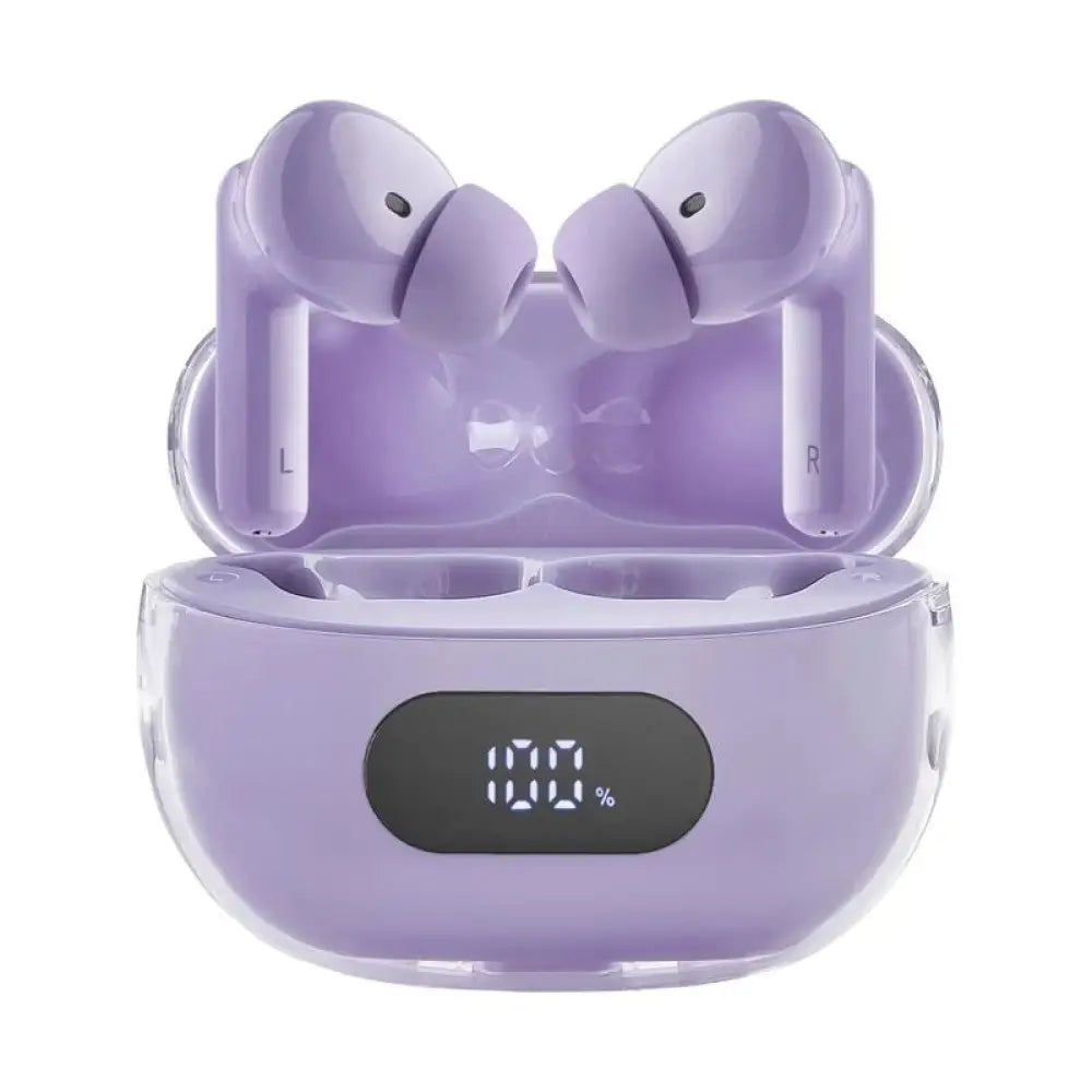 Intenso - Auriculares inalámbricos T313AE con cancelación activa de ruido (ANC) y ambiental (ENC), modo transparencia, Bluetooth 5.4 y estuche de carga USB-C color púrpura