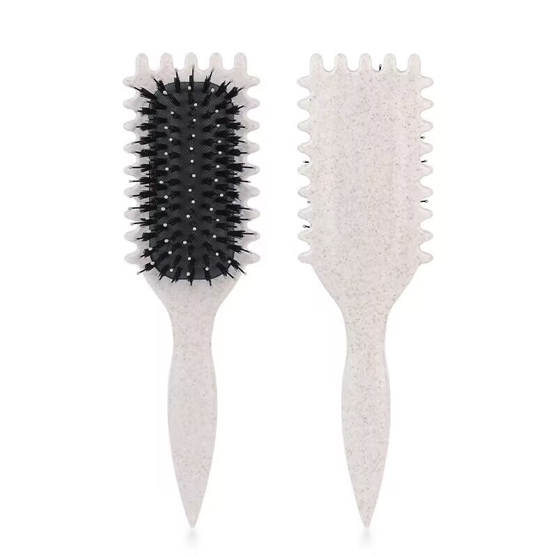 TK Cepillo pelo Para Rizos Perfectos, Rizo, cepillo para definir rizos, Cabello PARA EL Cabello con Cerdas de Jabalí, Peinar para desenredar, dar forma y definir, dar forma y definir rizos para mujeres y niñas,cepillo desenredante anti tirones