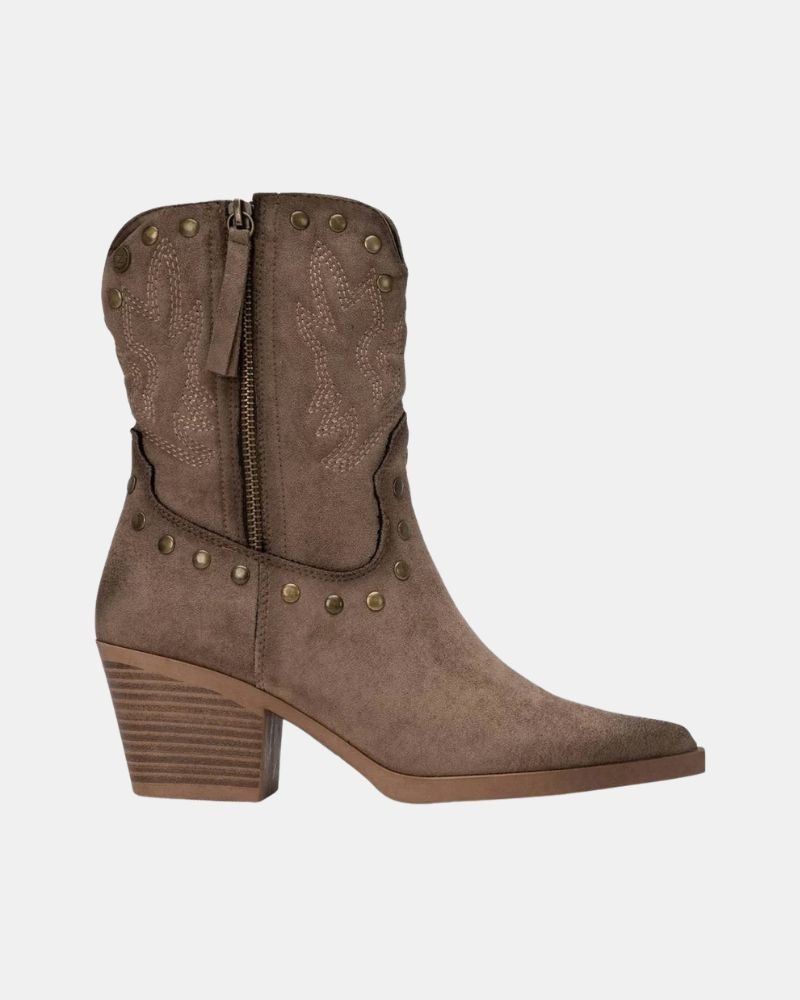 XTI 146507 Botines Cowboy Bajos Mujer Taupe