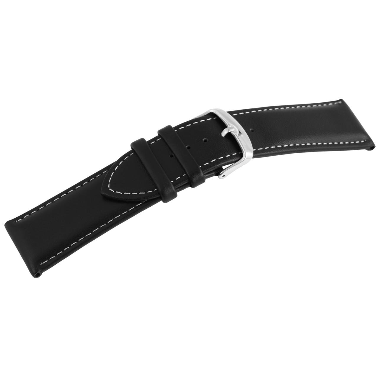 Bracelete para Reloj em Pele Genuína Preto 26 mm